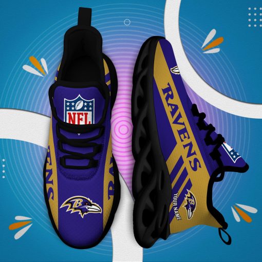 Baltimore Ravens Custom Name Max Soul Shoes V04 - Image 6