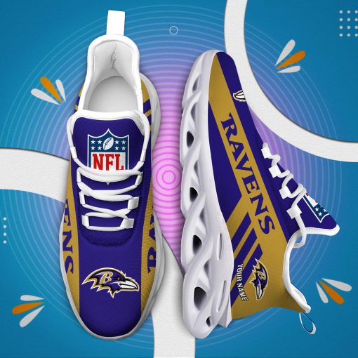 Baltimore Ravens Custom Name Max Soul Shoes V04 - Image 7