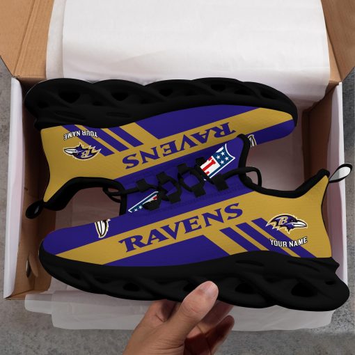 Baltimore Ravens Custom Name Max Soul Shoes V04 - Image 8