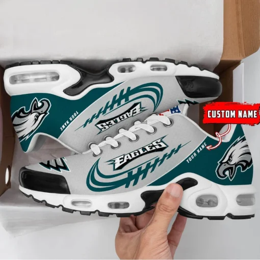 Philadelphia Eagles Custom Name Air Cushion Sports Shoes V20 - Image 3