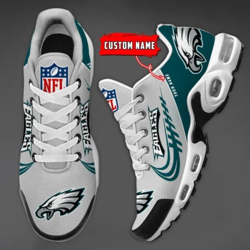 Philadelphia Eagles Custom Name Air Cushion Sports Shoes V20 - Image 4
