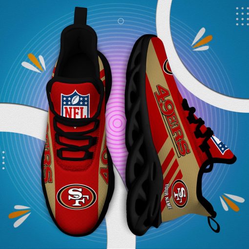 San Francisco 49ers Custom Name Max Soul Shoes V04 - Image 6