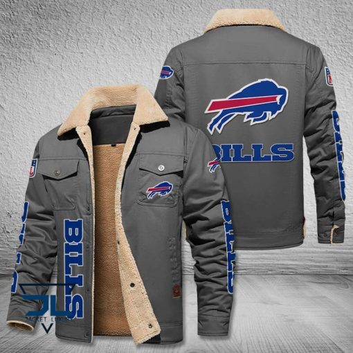 Buffalo Bills Fleece Leather Jacket V3116 - Image 4