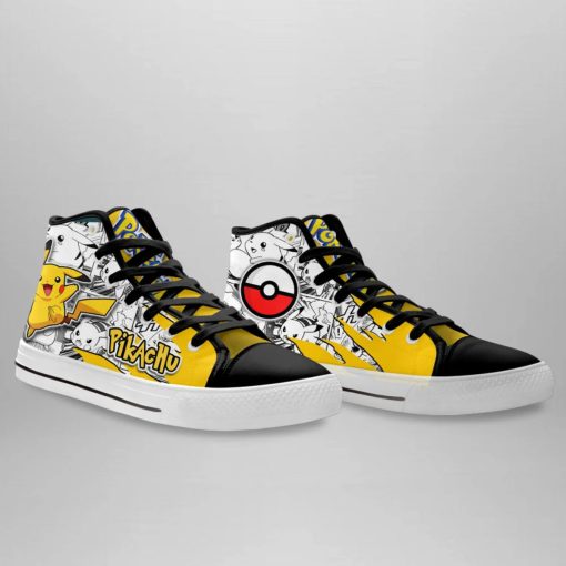 Pikachu High Top Shoes Pokémon Sneakers Mix Manga V37 - Image 5