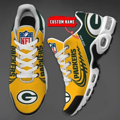 Green Bay Packers Custom Name Air Cushion Sports Shoes V20 - Image 4