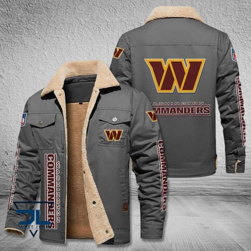 Washington Commanders Fleece Leather Jacket V3116 - Image 4