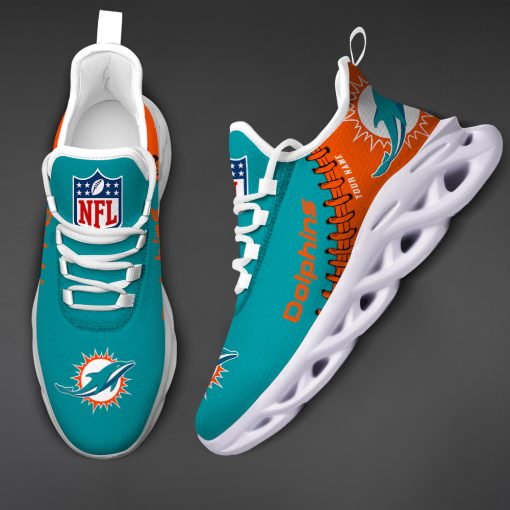 Miami Dolphins Custom Name Max Soul Shoes V15 - Image 4