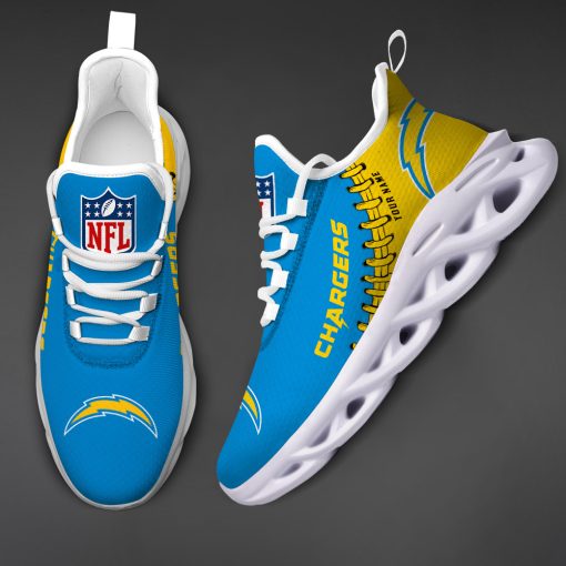 Los Angeles Chargers Custom Name Max Soul Shoes V15 - Image 4