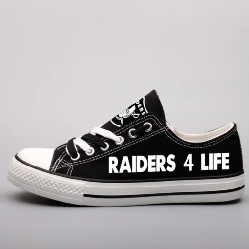 Las Vegas Raiders Low Top Canvas Shoes V40 - Image 4