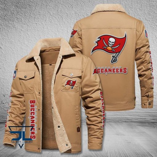 Tampa Bay Buccaneers Fleece Leather Jacket V3116 - Image 4