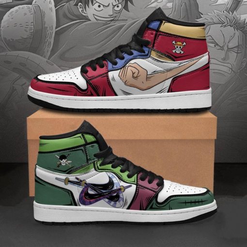 Zoro And Luffy Air Jordan 1 Custom One Piece Shoes V33 - Image 4