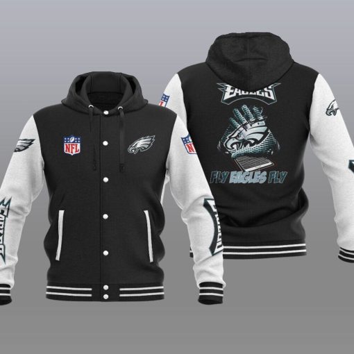 Philadelphia Eagles Jacket Football Varsity Hooded Jacket V09 - Image 4