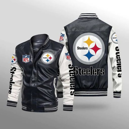 Pittsburgh Steelers Leather Jacket Thermal Plush V15 - Image 4