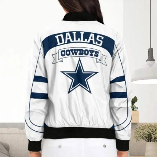 Dallas Cowboys White Bomber Jackets V01 - Image 5
