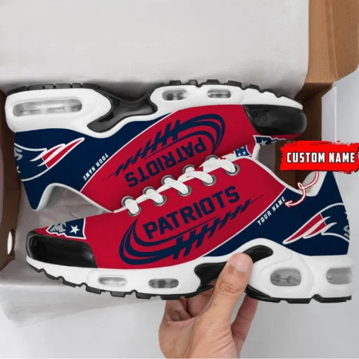 New England Patriots Custom Name Air Cushion Sports Shoes V20 - Image 3