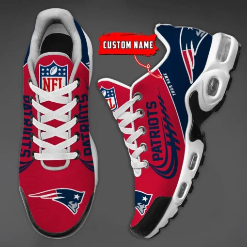 New England Patriots Custom Name Air Cushion Sports Shoes V20 - Image 4