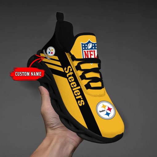 Pittsburgh Steelers Custom Name Max Soul Shoes V04 - Image 3