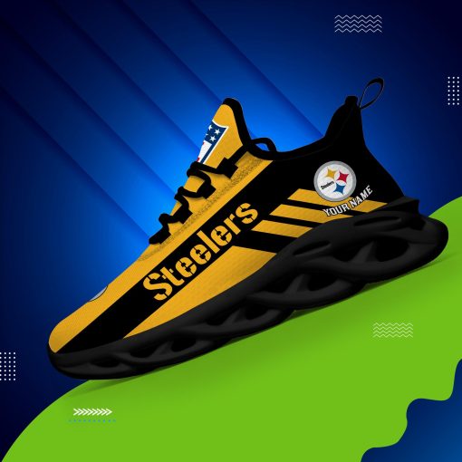 Pittsburgh Steelers Custom Name Max Soul Shoes V04 - Image 4