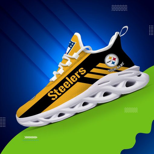 Pittsburgh Steelers Custom Name Max Soul Shoes V04 - Image 5