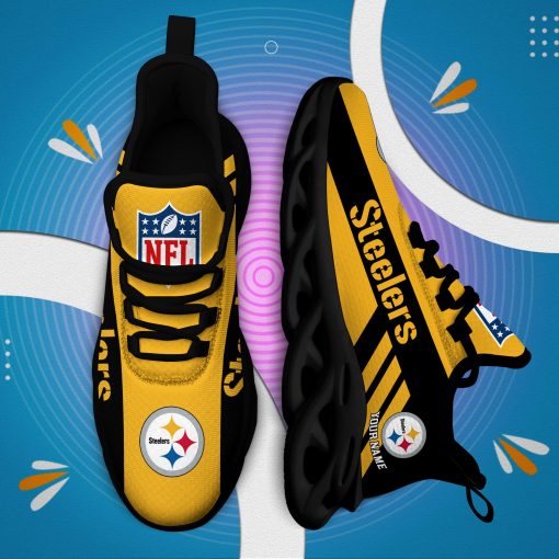 Pittsburgh Steelers Custom Name Max Soul Shoes V04 - Image 6