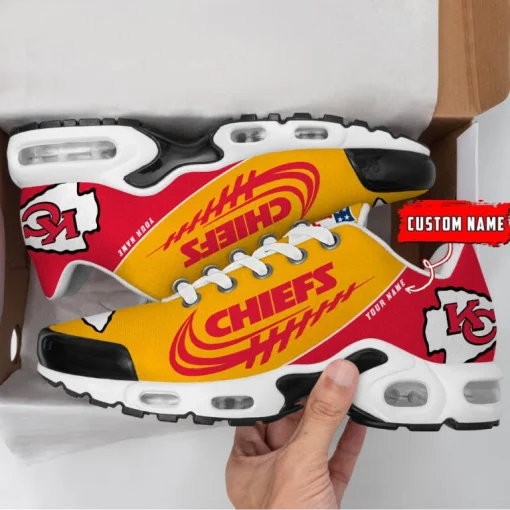 Kansas City Chiefs Custom Name Air Cushion Sports Shoes V20 - Image 3