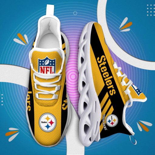 Pittsburgh Steelers Custom Name Max Soul Shoes V04 - Image 7