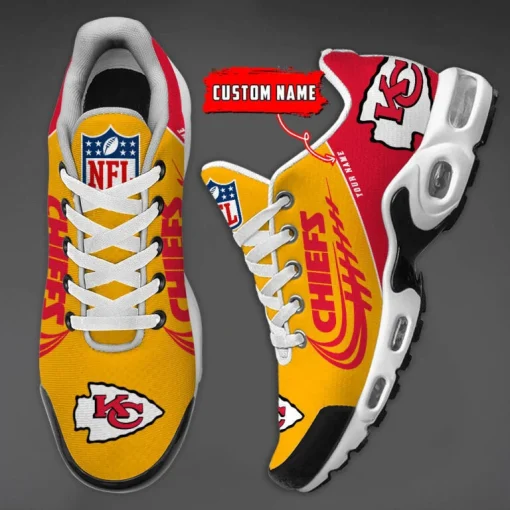 Kansas City Chiefs Custom Name Air Cushion Sports Shoes V20 - Image 4