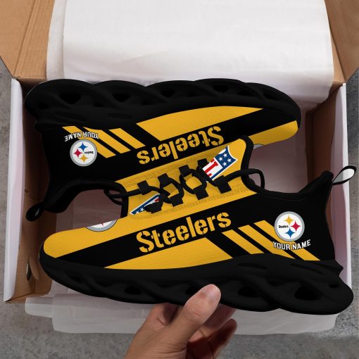 Pittsburgh Steelers Custom Name Max Soul Shoes V04 - Image 8