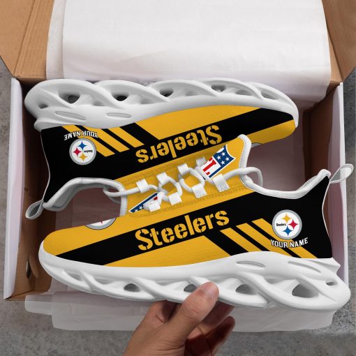 Pittsburgh Steelers Custom Name Max Soul Shoes V04 - Image 9