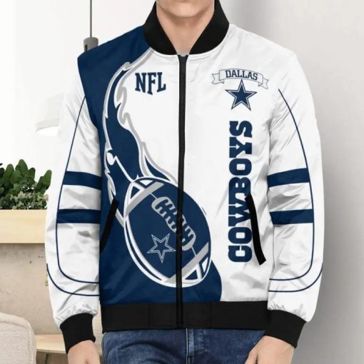 Dallas Cowboys White Bomber Jackets V01 - Image 4