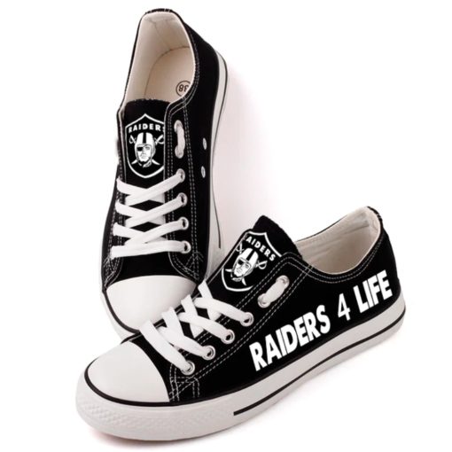 Las Vegas Raiders Low Top Canvas Shoes V40 - Image 3