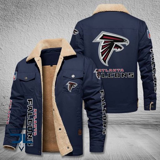 Atlanta Falcons Fleece Leather Jacket V3116 - Image 5