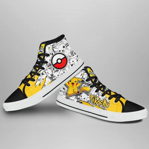 Pikachu High Top Shoes Pokémon Sneakers Mix Manga V37 - Image 4