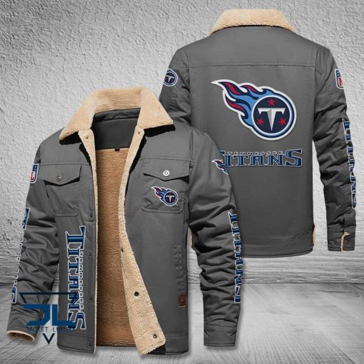 Tennessee Titans Fleece Leather Jacket V3116 - Image 5