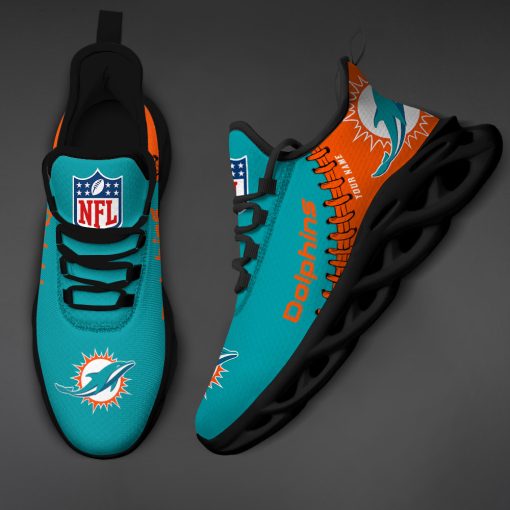 Miami Dolphins Custom Name Max Soul Shoes V15 - Image 5