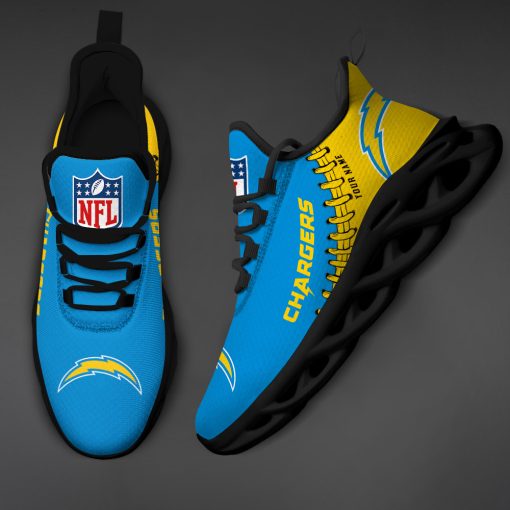 Los Angeles Chargers Custom Name Max Soul Shoes V15 - Image 5