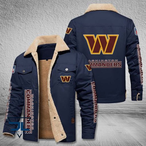 Washington Commanders Fleece Leather Jacket V3116 - Image 5