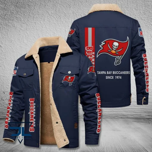Tampa Bay Buccaneers Fleece Leather Jacket V3116 - Image 5