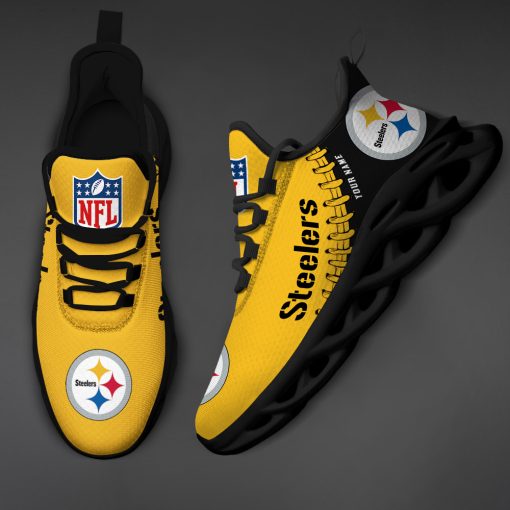 Pittsburgh Steelers Custom Name Max Soul Shoes V15 - Image 5