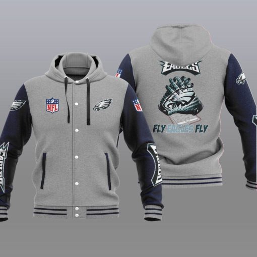 Philadelphia Eagles Jacket Football Varsity Hooded Jacket V09 - Image 3