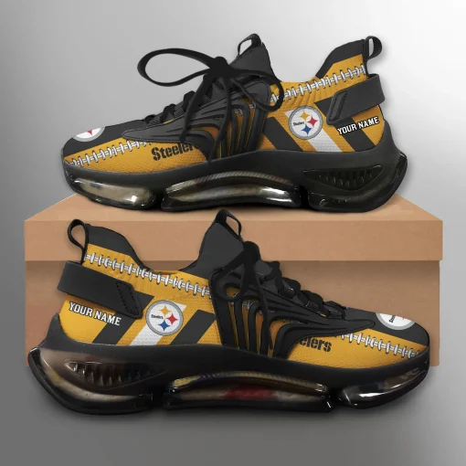 Pittsburgh Steelers Custom Name Max Soul Shoes V28 - Image 5