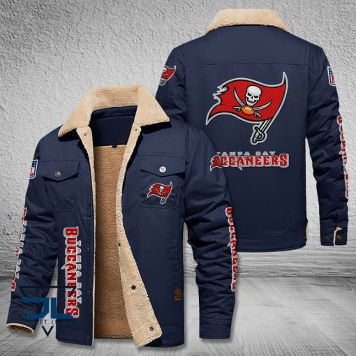 Tampa Bay Buccaneers Fleece Leather Jacket V3116 - Image 5