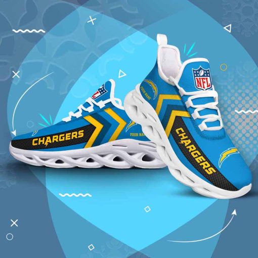 Los Angeles Chargers Custom Name Max Soul Shoes V08 - Image 4