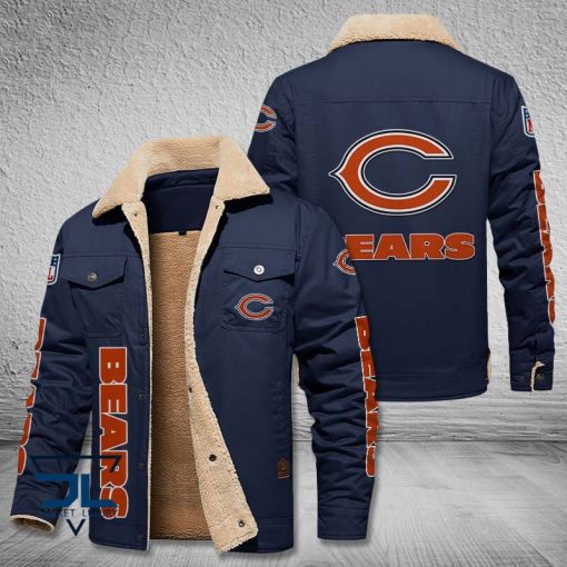 Chicago Bears Fleece Leather Jacket V3116 - Image 5
