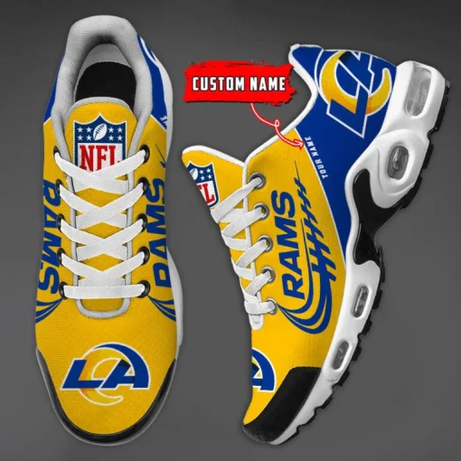 Los Angeles Rams Custom Name Air Cushion Sports Shoes V20 - Image 4