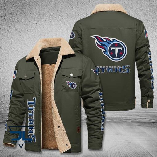 Tennessee Titans Fleece Leather Jacket V3116 - Image 6