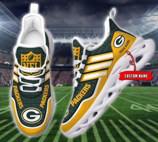 Green Bay Packers Personalized Max Soul Running Sneakers V34 - Image 4