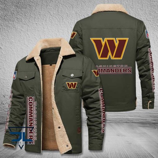 Washington Commanders Fleece Leather Jacket V3116 - Image 6