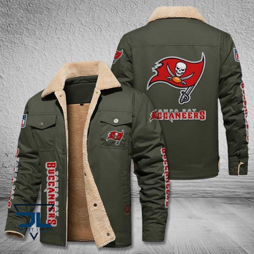 Tampa Bay Buccaneers Fleece Leather Jacket V3116 - Image 6