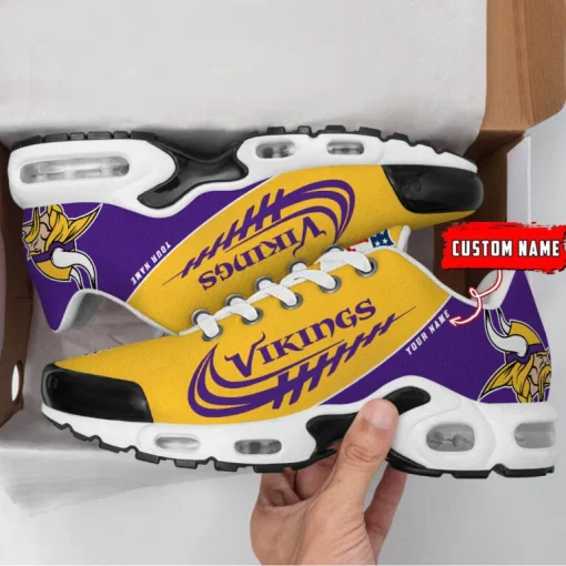 MMinnesota Vikings NV Custom Name Air Cushion Sports Shoes V20 - Image 3